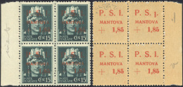 MANTOVA 1945 - 1,90 Su 10 Cent. E 1,85 Su 15 Cent., Entrambi Con Soprastampa Recto Verso (1aa,2aa), ... - National Liberation Committee (CLN)