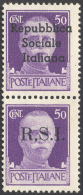 TERAMO 1944 - 50 Cent. Violetto Imperiale, Coppia Verticale, Saggio Con L'esemplare Superiore Con So... - Unclassified