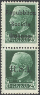 TERAMO 1944 - 25 Cent. Verde Imperiale, Coppia Verticale, Saggio Con L'esemplare Superiore Con Sopra... - Non Classificati