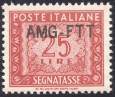 SEGNATASSE 1954 - 25 Lire, Soprastampa Modificata (25A), Ottima Centratura Gomma Originale Integra, ... - Autres & Non Classés