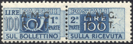 PACCHI POSTALI 1947 - 100 Lire, Soprastampa Su Due Righe, Dent. 13 1/4 (9/I), Gomma Originale Integr... - Altri & Non Classificati