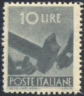 1946 - 10 Lire Democratica Grigio Ardesia, Falso Di Milano (F558) Perfetto, Gomma Integra, Molto Bel... - Other & Unclassified