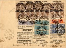 1948 - 5 Cent., Striscia Di 10, E 10 Cent., Coppia, Soprastampati, In Affrancatura Mista Con 30 Cent... - Pacchi Postali