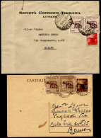 1947 - 50 Cent. Lupa Capitolina (515), Una Cartolina E Una Busta Affrancate Con Coppia, Entrambe Con... - Other & Unclassified