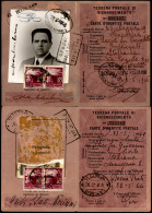 1946 - Tessera Di Riconoscimento Postale Con 20 Lire Democratica (561), Coppia Perfetta, Annullata A... - Other & Unclassified