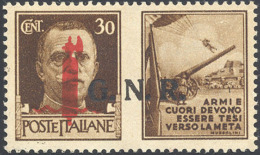 1944 - 30 Cent. Esercito, Soprastampa Su Esemplare Già  Soprastampato G.N.R. (30d), Gomma Originale,... - Propagande De Guerre