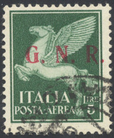 1943 - 5 Lire Soprastampa G.N.R. Di Brescia, III Tipo (123/III), Usati, Perfetto. Molto Raro! G.Oliv... - Posta Aerea