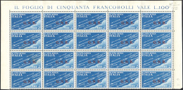 1944 - 2 Lire Azzurro Soprastampa G.N.R. Del II Tipo Di Brescia (122/II), Blocco Di 20 Con Le Seguen... - Poste Aérienne