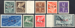 1944 - Soprastampati G.N.R. Di Verona (117/125), Ottima Centratura, Gomma Originale Integra, Perfett... - Posta Aerea