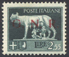 1943 - 2,55 Lire Soprastampa Spaziata G.N.R. Di Brescia (483/A), Gomma Originale, Perfetto. Ferrario... - Altri & Non Classificati