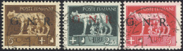 1943 - Serie Completa Con Soprastampa G.N.R. Di Brescia Del I Tipo Spaziata (470/A, 483/A, 485/A), U... - Autres & Non Classés