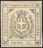 1859 - 15 Cent. Bruno (13), Gomma Originale, Perfetto. Bello! Emilio Diena Cert. Ferrario. ... - Modena