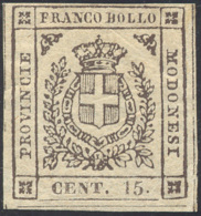 1859 - 15 Cent. Bruno (13), Gomma Originale, Perfetto. A.Diena. ... - Modena