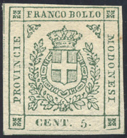 1859 - 5 Cent. Verde (12), Gomma Originale, Perfetto. A.Diena. ... - Modène