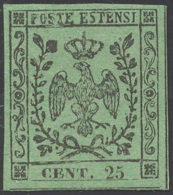 1852 - 25 Cent. Verde, NON EMESSO (4A), Nuovo Senza Gomma, Ben Marginato, Perfetto E Bellissimo! (Sa... - Modène