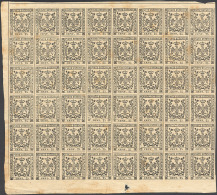 1852 - 25 Cent. Camoscio Chiaro (4), Blocco Di 48 Esemplari, Angolo Inferiore Sinistro Del Foglio, G... - Modène