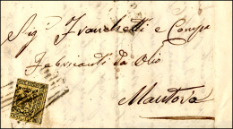 1854 - 15 Cent. Giallo, I Emissione (3), Tagliato Irregolarmente, Forse Infrode Postale, Su Sovracop... - Modena