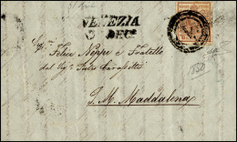 VENEZIA, Muto Su Austria, Punti 11 - 6 Kreuzer Bruno, Perfetto, Su Lettera Del 31/12/1850 Per S. Mar... - Lombardy-Venetia