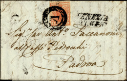 VENEZIA, Muto Punti 8 - 15 Cent. (3e), Perfetto, Su Lettera Del 27/1/1851 A Padova. Cert. Diena. ... - Lombardo-Veneto