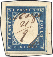 MAZZO, Grafico Provvisorio, Punti 13 - 20 Cent. Azzurro Scuro (15C), Appena Sfiorato A Sinistra, Usa... - Lombardo-Vénétie