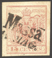 MASSA, SD Ig Punti R2 - 15 Cent. (20), Perfetto, Usato Nel Maggio 1857. Molto Raro. Fiecchi, Ferrari... - Lombardo-Veneto