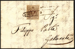 CHIAVENNA, R50 Punti 12 - 30 Cent. (7), Perfetto, Su Lettera Del 9/8/1850 Per Gallarate. Bella E Rar... - Lombardo-Vénétie
