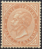 1863 - 10 Cent. De La Rue, Tiratura Di Londra (L17), Ottima Centratura, Gomma Originale, Invisibile ... - Altri & Non Classificati