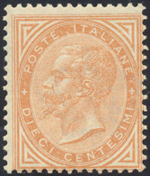 1863 - 10 Cent. De La Rue, Tiratura Di Londra (L17), Gomma Originale Integra, Perfetto. A.Diena, Fie... - Autres & Non Classés