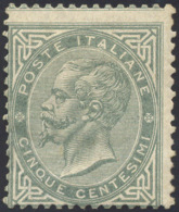 1863 - 5 Cent. Grigio Verde, De La Rue, Tiratura Di Londra (L16), Nuovo, Gomma Originale, Perfetto. ... - Other & Unclassified