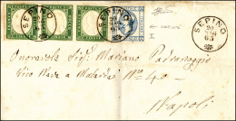 1863 - 15 Cent. Litografico, I Tipo, Varietà  Di Clichè , In Affrancatura Mista Con Sardegna 5 Cent.. - Autres & Non Classés