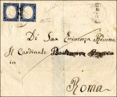 1863 - 15 Cent. Azzurro (11), Coppia, Perfetta, Su Sovracoperta Di Lettera Da Paglieta 28/2/1863 (pu... - Autres & Non Classés