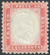 1862 - 40 Cent. Rosso Carminio (3), Gomma Originale Integra, Perfetto. Cilio, Ferrario. ... - Other & Unclassified