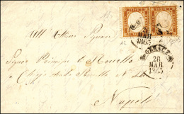 1863 - 10 Cent. Arancio Rossastro (1j), Due Esemplari, Uno Bordo Di Foglio, Ottimo Stato, Su Lettera... - Altri & Non Classificati