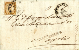 1862 - 10 Cent. Bistro Giallastro (1), Perfetto, Su Lettera Da Trani 19/11/1862 A Napoli. Ferrario. ... - Autres & Non Classés