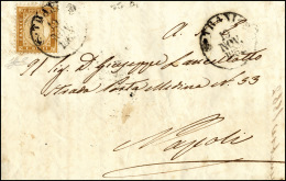 1862 - 10 Cent. Bistro Giallastro (1), Perfetto, Su Lettera Da Trani 19/11/1862 A Napoli. Ferrario. ... - Altri & Non Classificati