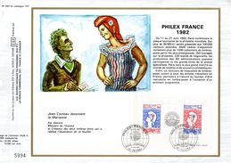 Feuillet CEF N°té De 1982 " PHILEXFRANCE 1982 " N° YT 2216 2217. Parfait état. - Documents Of Postal Services