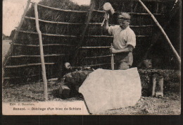 DD1606  FRANCE  RENAZE DEBITAGE D'UN BLOC DE SCHISTE  POSTCARD - Autres & Non Classés