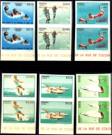 WATER SPORTS-POLO-ANGLING-SCUBA-SKIING-SPEED BOATS-REGATTA-IMPERF PAIRS-PANAMA-SCARCE-MNH-H1-375 - Water-Polo