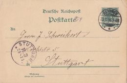 KINGDOM OF WURTTEMBERG, PC STATIONERY, ENTIER POSTAL, 1896, GERMANY - Postcards