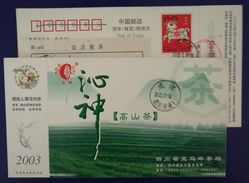 Hill Tea Garden,China 2003 Sichuan Wumaping Tea Garden Advertising Pre-stamped Card - Sonstige & Ohne Zuordnung