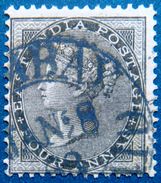 BRITISH INDIA 1856 4as Queen Victoria BLACK Used UNWATERMARKED - 1854 Britse Indische Compagnie