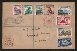 POLAND  Scott # 3K1-8  On REGISTERED CENSOR COVER To LONDON W/WAX SEAL  (15/12/1941) - Government In Exile In London