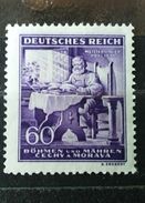 RARE 60 PF PFENNIG GERMANY EMPIRE MEISTER SINGER BOHMEN-MAHREN DEUTSCHE REICH 1943 STAMP TIMBRE - Neufs