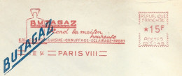 EMA HAVAS Type CG De 1954 Avec Publicité Illustrée "BUTAGAZ Rend La Maison Heureuse" (légende REPUBLIQUE FRANCAISE) - Gaz