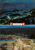 Crans Ansicht Bei Nacht Mehrbildkarte - Crans