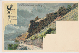 AUSTRIA, DIE TEUFELSMAUER BEI SPITZ, NM Cond.  Fine Litho PC, Unused, Pre 1904 - Wachau