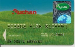 -CARTE@-MAGNETIQUE-CB-AUCHAN-ACCORD-11/2006-Oberthur C.S 01-11/02-TBE-RARE - Vervallen Bankkaarten