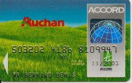 -CARTE@-MAGNETIQUE-CB-AUCHAN-ACCORD-11/2003-Schlumberger-TBE-RARE - Cartes Bancaires Jetables