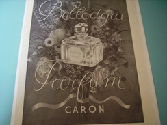 ANCIENNE PUBLICITE PARFUM BELLODGIA CARON  1933 - Non Classificati