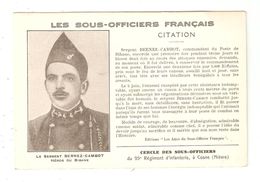 CPA Militaria Les Sous Officiers Français Citation Sergent BERNEZ CAMBOT Héros Du Bibane - Weltkrieg 1914-18